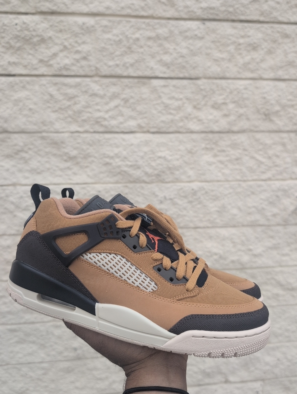 Men's Jordan Spizike Low Flax Wheat/ Baroque Brown Size 8 Nwob